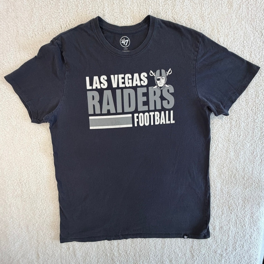 Las Vegas Raiders T-Shirt Mens Large Black Good NFL Football Graphic Tee